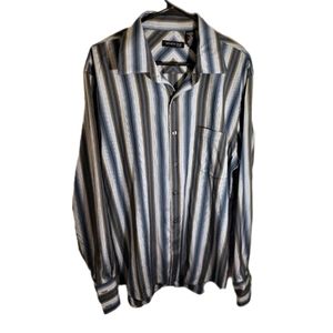 KENNETH COLE collared men's button up striped shirt, NWOT, XL
